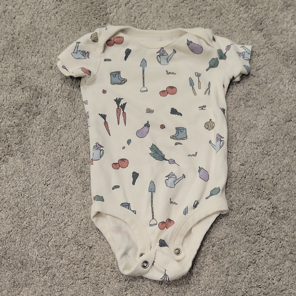 Carter's Cream and Red Bodysuit with Playful Print